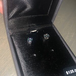 Sterling silver diamond earrings